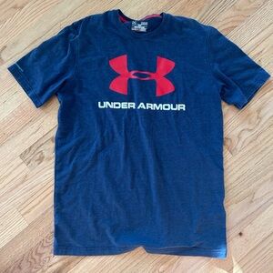 Under Armour Blue and Red Short Sleeve Tee